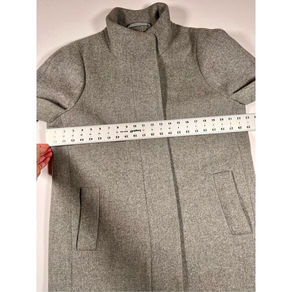 J. Crew Wool Blend Lined Stand Collar Full Zip Preppy City Coat Grey Size 14 EUC - Picture 6 of 10